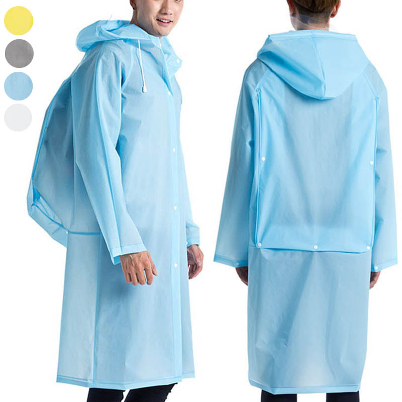 Cycling Gear Rain - Manteau de pluie Long réutilisable Transparent