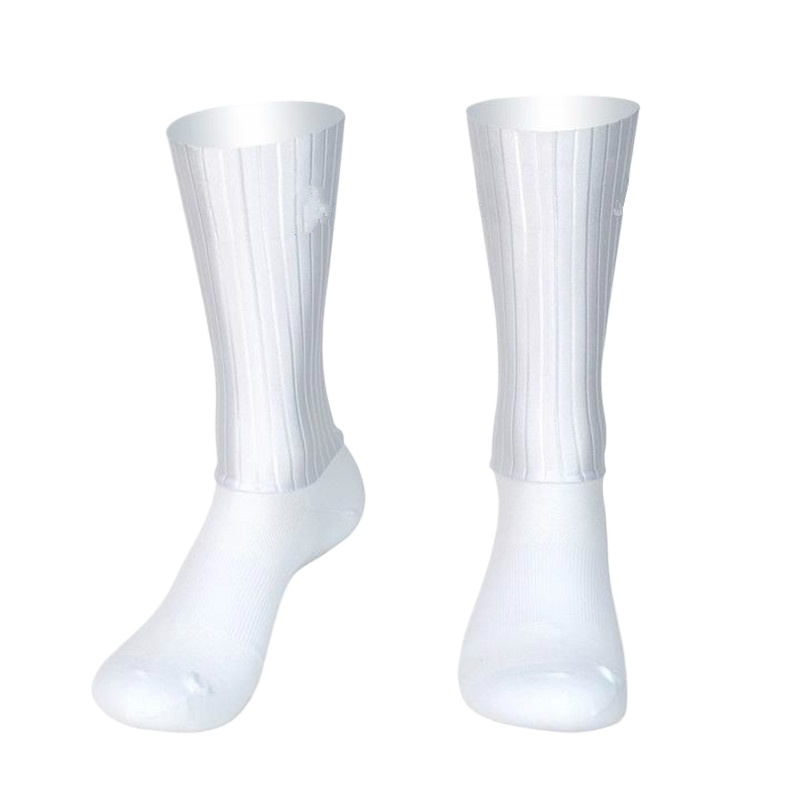 Ykyw Cycling Gear - Aero cyclisme été Anti chaussettes Whiteline
