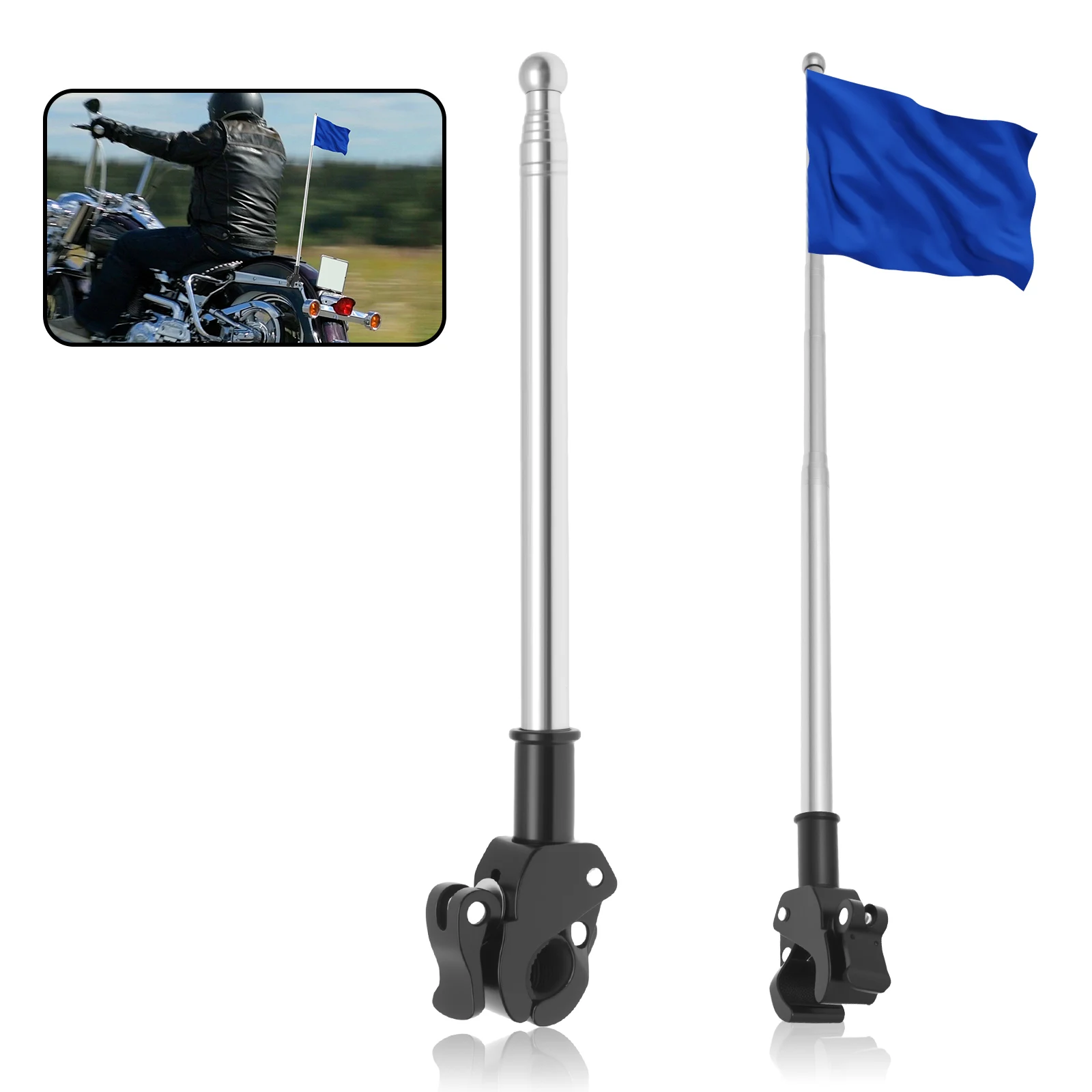 Cycling Gear Shelf - 2 pièces, mât de drapeau universel