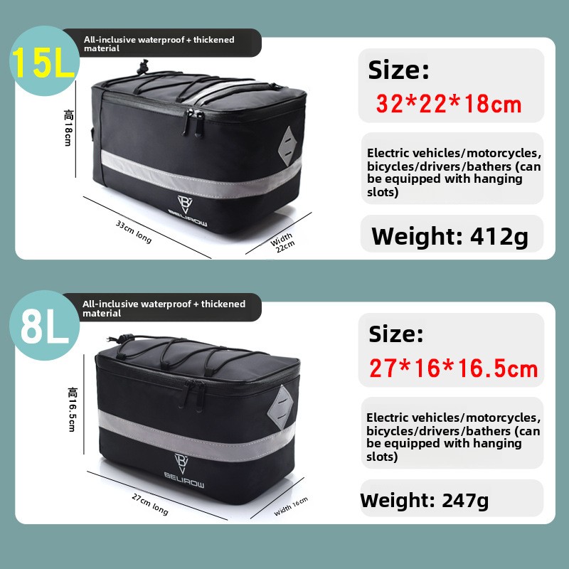 Sac arrière de vélo 8L/15L, sa - Cycling Gear Shelf avis et prix